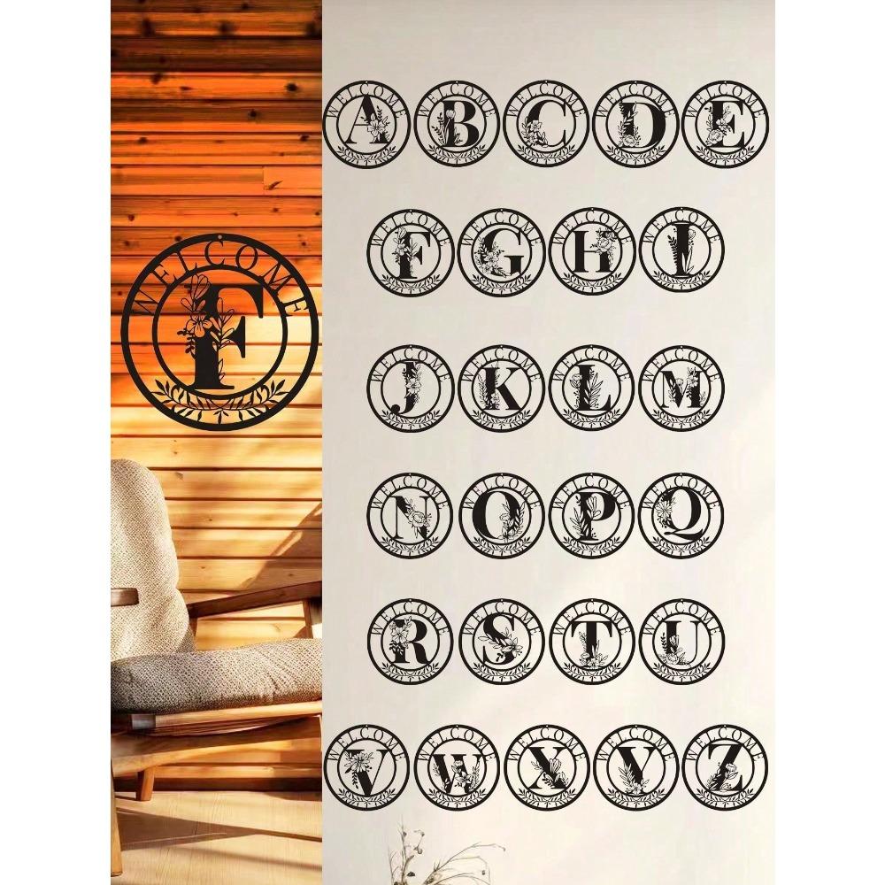 Metal Wall Plaque Classic Letter Design Hanging Decor Creative Art Home Gift