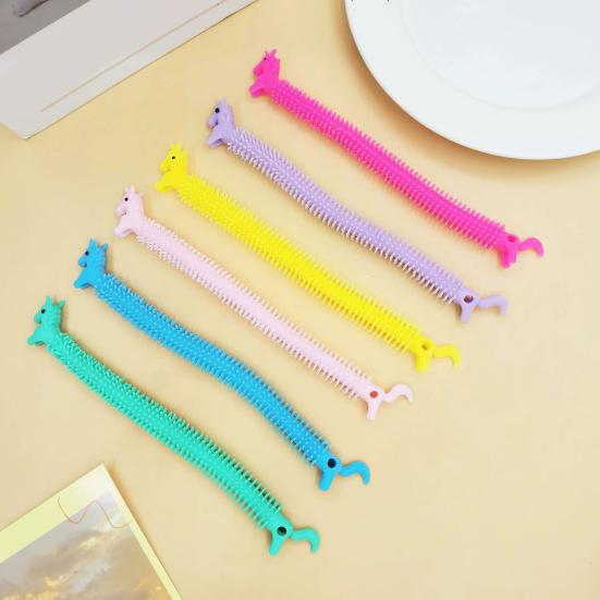 3Pcs Stretchy Fidget String Toy Dog Dinosaur Horse Caterpillar Stress Relief Toy Anti-Anxiety Easter Children's Day Classroom Exchange Birthday Party