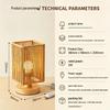 Wicker Desk Lamp with Charging Button - Straw Weave Bedside Night Light for Study or Bedroom