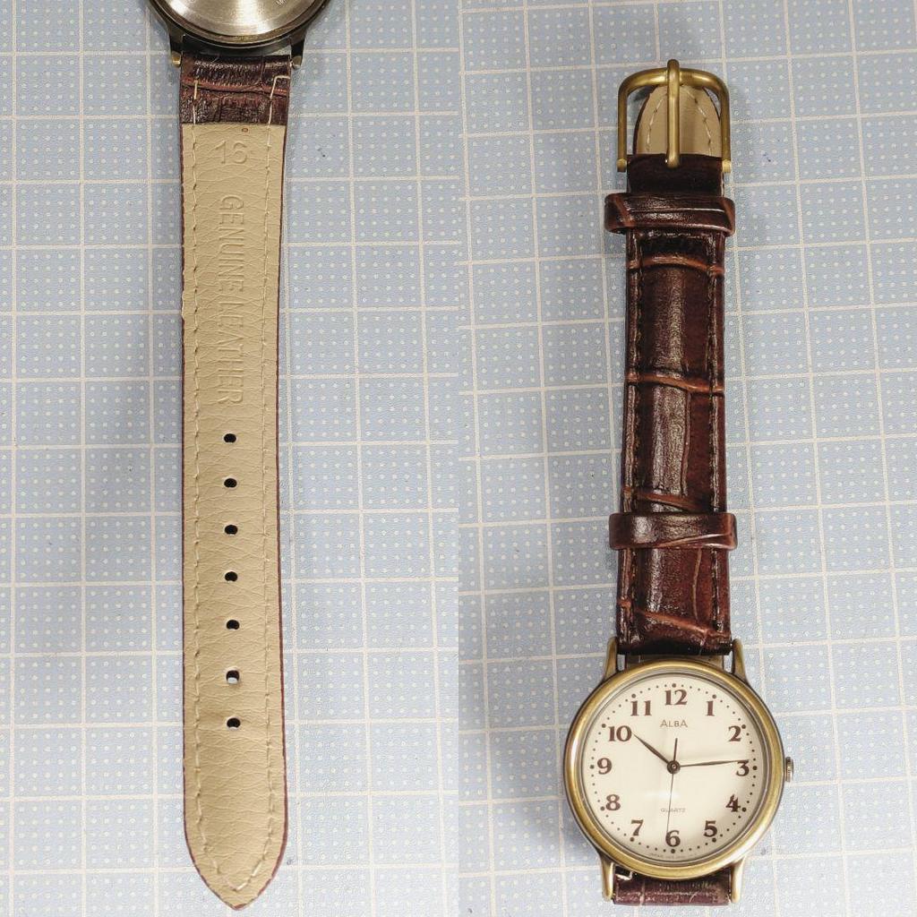 [USED] SEIKO ALBA Men's Battery Strap Replacement Working O-65