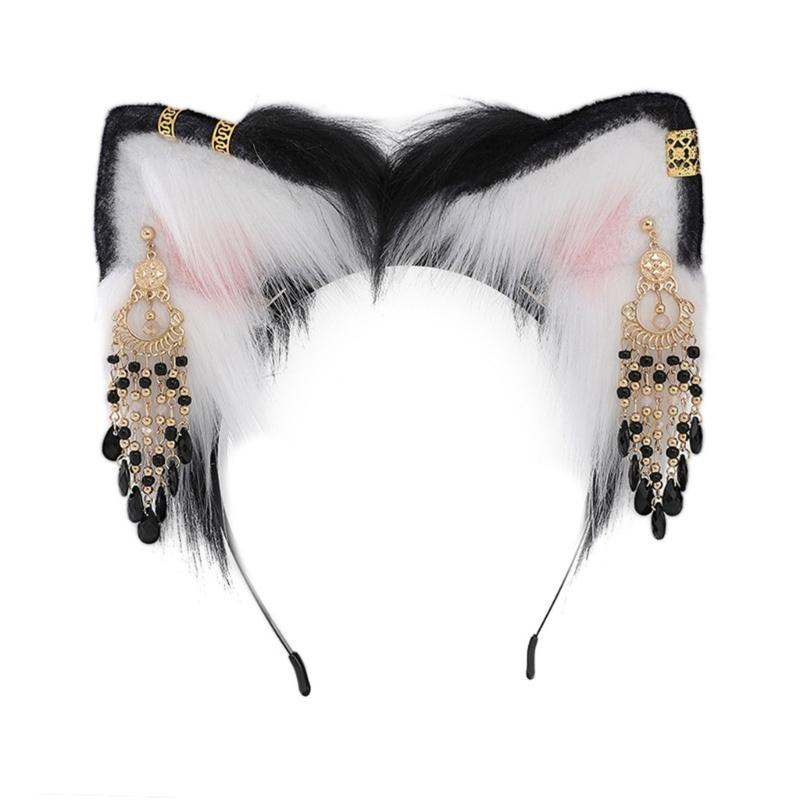 Sexy Foxes Bunny Ear Headband Lolita Cosplay Beast Ears Hair Hoop Anime Cosplay Props Furry Masquerade Party Costume Hairband