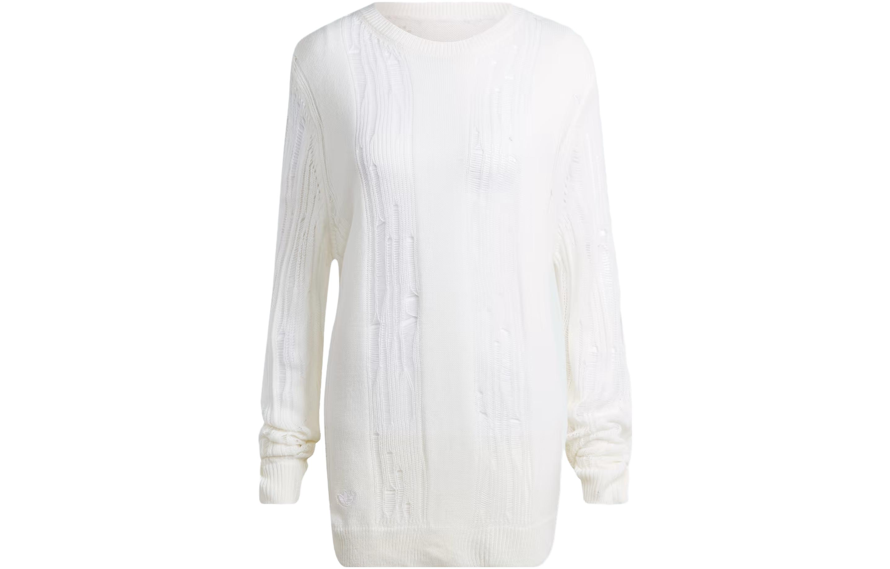 Adidas Originals Knitwear Women s White Crew Neck Moderate Base Layer IL8531 L