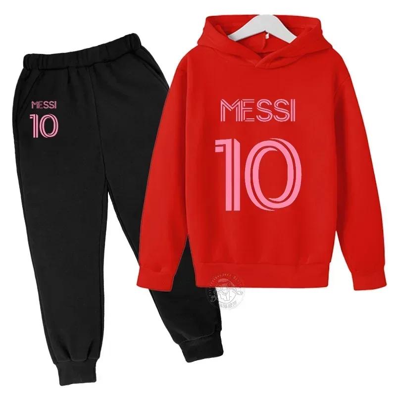 Set Hanorace Copii Fotbalist Messi Modă Strădală Băieți și Fete Pulover Sport Toamnă + Pantaloni de Trening Set 2 Piese Outdoor