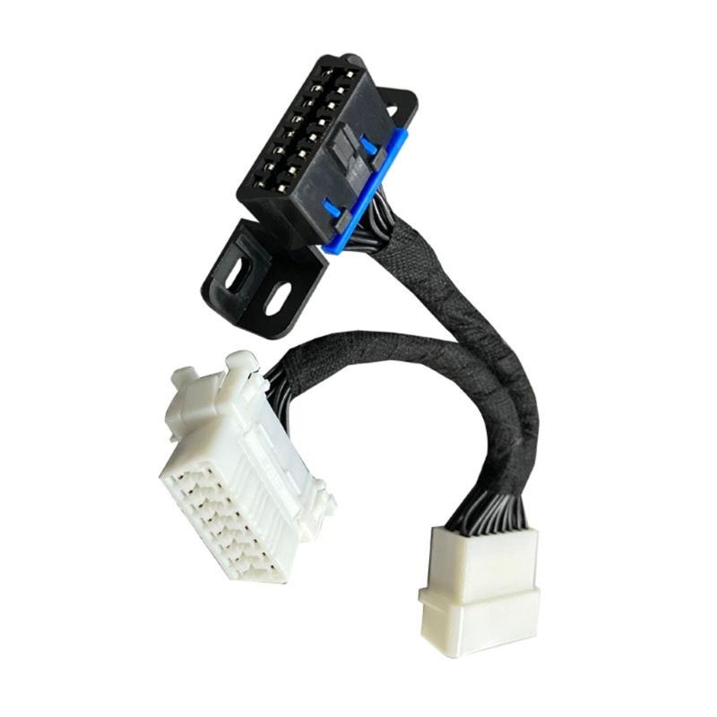 16-Pin OBD 2 Verlängerung OBD2 16 Pin Stecker auf Doppelbuchse Y-Splitter Winkel OBDII Verlängerungsanschlusskabel