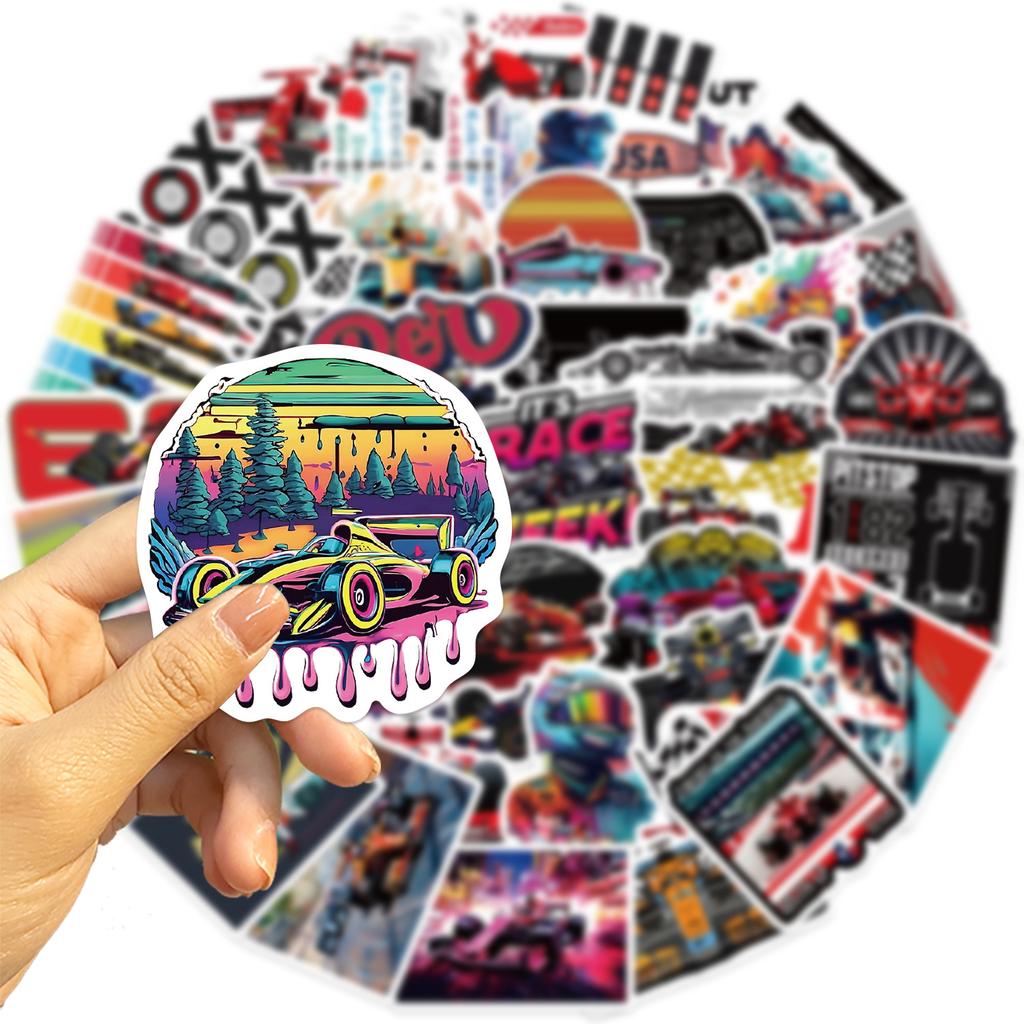50 Photos F1 Formula One Racing Stickers Decorate Notebook Luggage DIY Waterproof Stickers