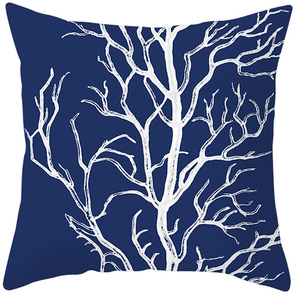 Dark Blue Abstract Pillowcase Sofa Cushion Cover