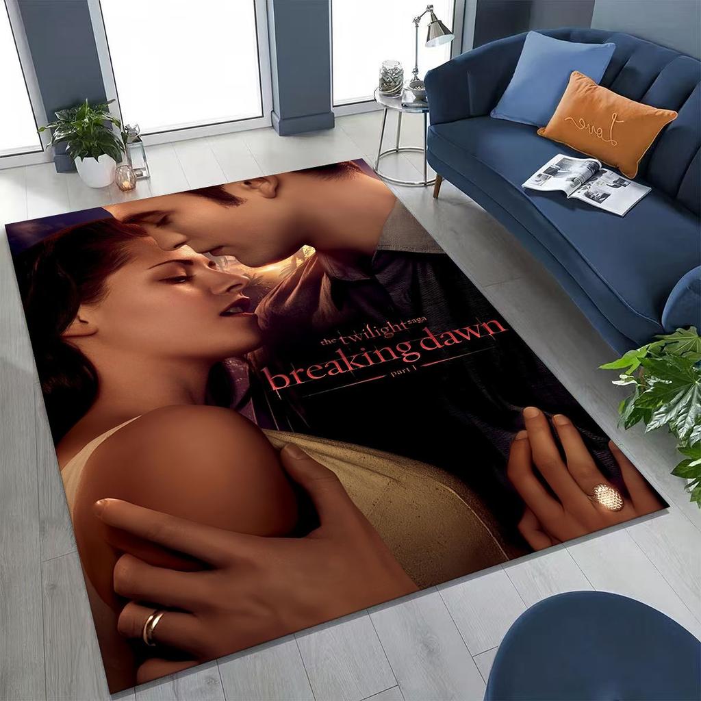 New Twilight Saga Isabella Edward Art Rug for Bedroom Living Room Sofa Home Doormat Decor, Large Kids Non-slip Floor Mat
