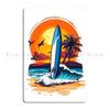 Its surfing Time Hawaii Vintage Ride The Wave Surfboard Ride Metal Wall Mural Plaques Customized Pub Decoration Tin Sign Poster