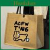 Letter Canvas Tote Bag For Women Large Capacity Durable With Zipper Closure For Casual Travel