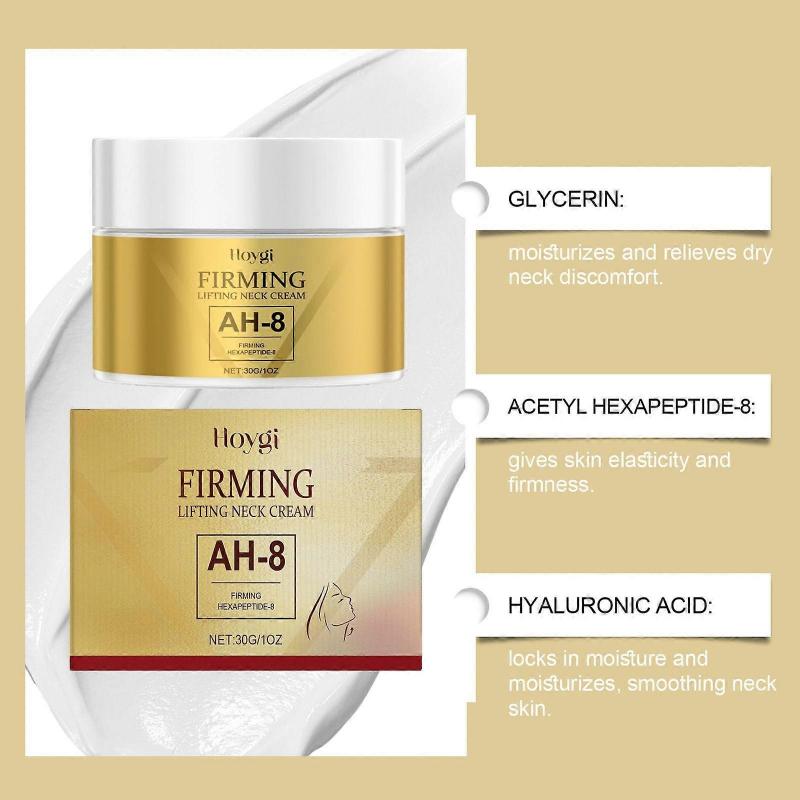 AH-8 Firming Neck Cream for Crepey Skin Care, Contains Hexapeptide-8, Moisturizing Anti-Aging Neck Cream for Tightening and Firming
