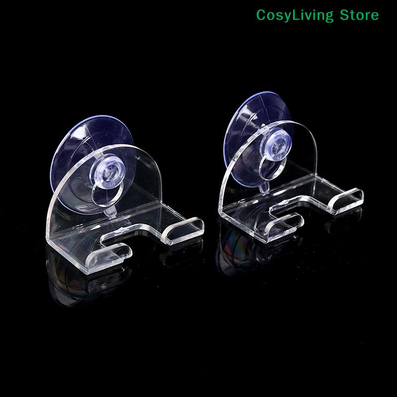 2Pcs Transparent Hook Waterproof Removable Shaver Holder Suction Cup Razor Rack
