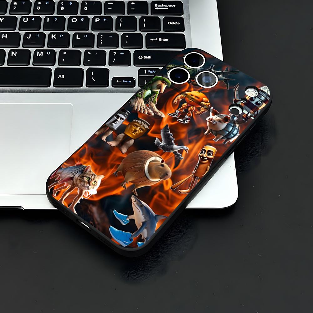 Animals Italian Brainrot Phone Case For IPhone 17 Air 16 E Pro Max 15 14 13 Mini 12 Pro 11 Max Plus Black Soft Shell