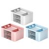 5 Compartment Desk Pen Organiser With 2 Sliding Drawers Large Capacity Desk Pen Storage Box For Office School Supplies