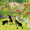 Outdoor Metal Garden Stakes Animals Set of 1, Rustic Iron Yard Silhouettes for Lawn, Christmas Decor, Ground Mount, No Power Needed, Creative Patio