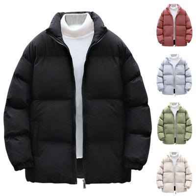 Men's Fashion Casual Solid Color Long Sleeve Zipper Pocket Cotton Jacket