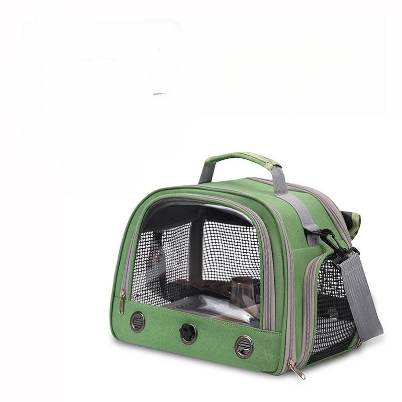 

Portable Bird Parrot Cage Carrier Breathable Travel Bag with Perch Tray Curtain - Backpack Style Birdcage for Easy Transport 30x24x26cm