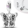 Retro Black Butterfly Pendants Authentic Copper Plated Beads Ideal For Original Stylish Charms Bracelet Jewelry Beads Jewelry Gifts For Women