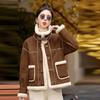 Fur Integrated Imitation Lamb Wool Coat Women's Autumn and Winter New Small Casual Loose Locomotive Jacket Tide