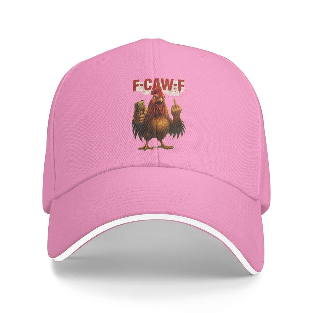 Funny F-CAW-F Rooster Edgy Meme Casual Baseball Cap Summer  Trucker Hat Sun-Proof Running Hip Hop Hats Fashion Baseball Caps