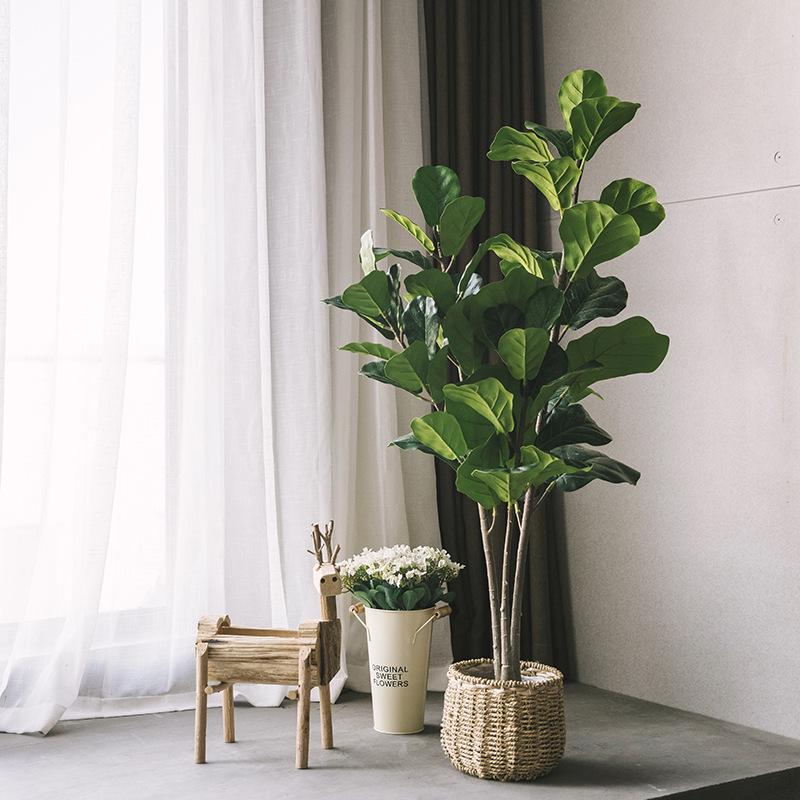 Luxury Fiddle-Leaf Fig Artificial Tree - Large Indoor Potted Plant Decor.