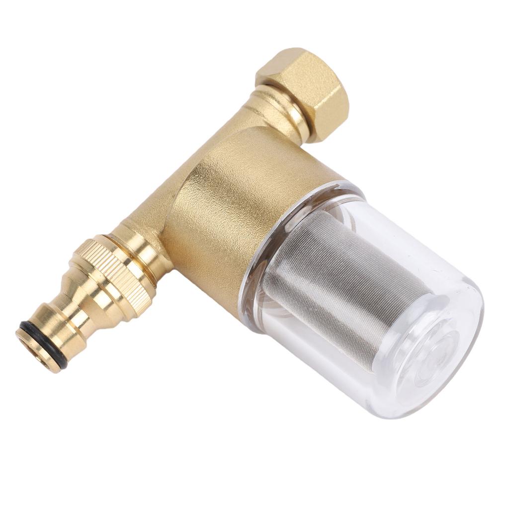 40 Micron Reusable Sediment Filter PP Brass Inline Water Filter for Washing Machine Shower Garden Hoses