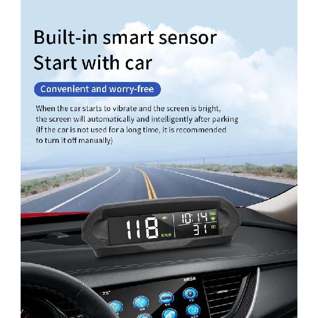 ELING Multi-function Display GPS Speedometer with Fatigue Driving Reminder Overspeed Alarm Time Altitude Solar Charging Boat RV