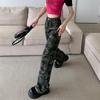 2022 Autumn Fashion Straight Baggy Pants Casual Trousers High Street Camouflage Jeans Woman High Waist Cargo Pants Straight Jean