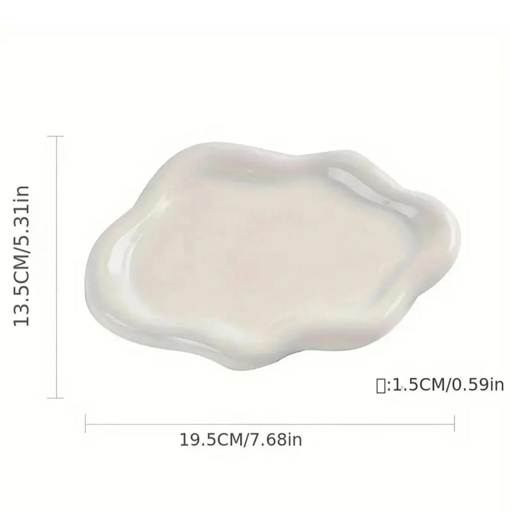 Ceramic Jewellery Storage Tray, Cloud-Shaped Design, Can Be Used as an Earring Display Stand, Office Decorative Item, or Gift