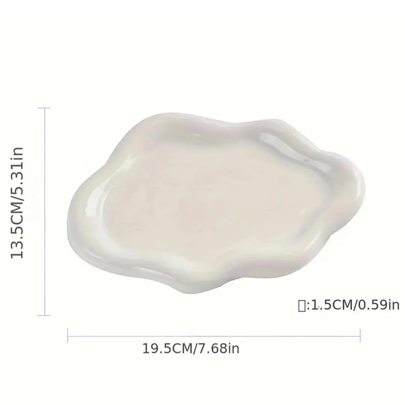 

Ceramic Jewellery Storage Tray, Cloud-Shaped Design, Can Be Used as an Earring Display Stand, Office Decorative Item, or Gift