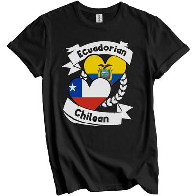 Ecuadorianisch Chilenische Herzflaggen Ecuador Chile T-Shirt