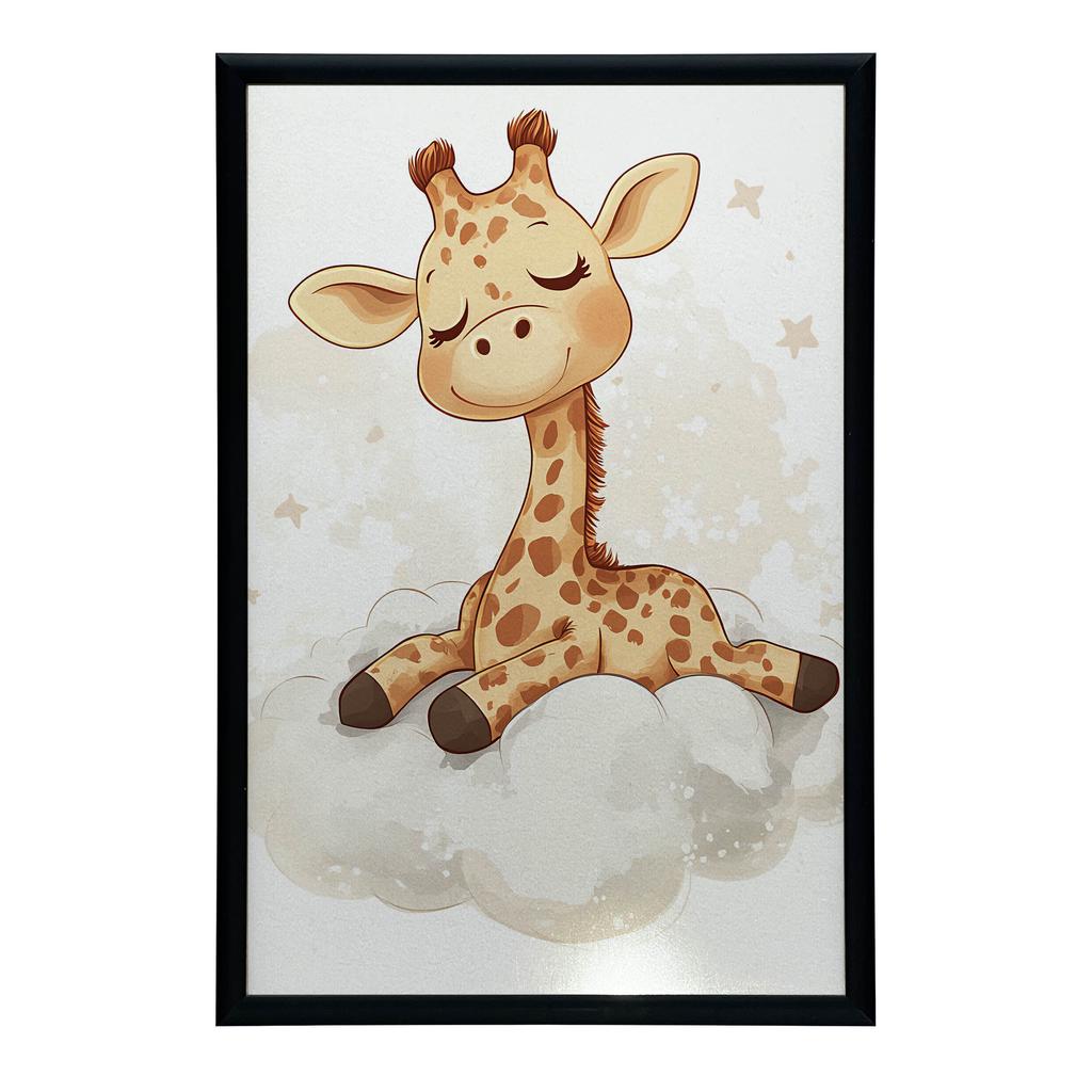 Żyrafa Na Chmurce - Plakat Dla Dzieci Żyrafa Na Chmurce - Plakat Dla Dzieci, 40X50 Cm, Bez Ramy, Papier Matowy 230 Gsm