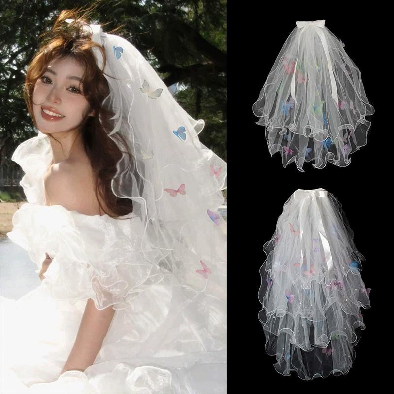 1 Wedding Bridal Headcloth Butterfly Photography Prop Colorful Butterfly Headcloth Accessory