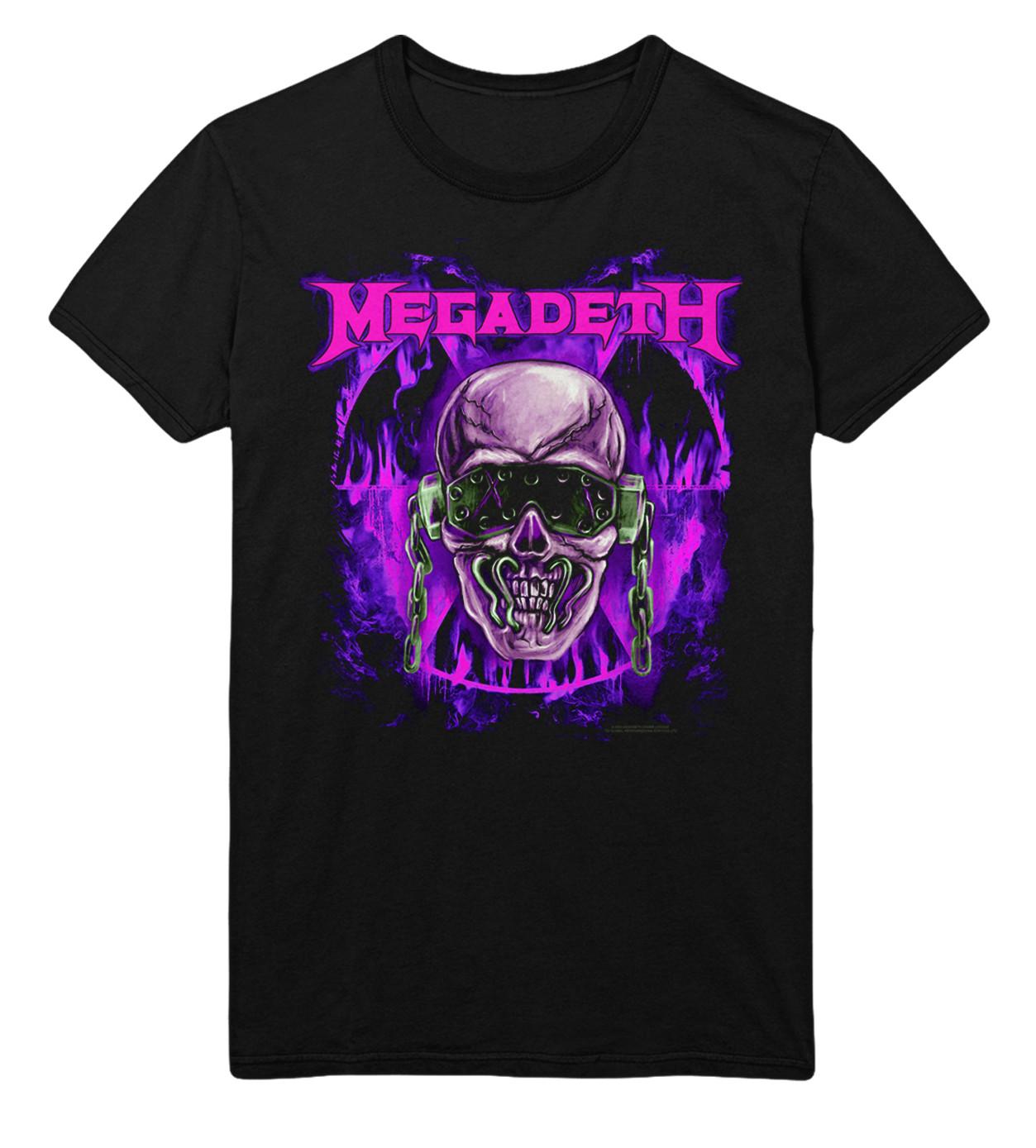 Stakes Megadeth Purple Nuclear Jumbo Print T-Shirt T-Shirt Black New S