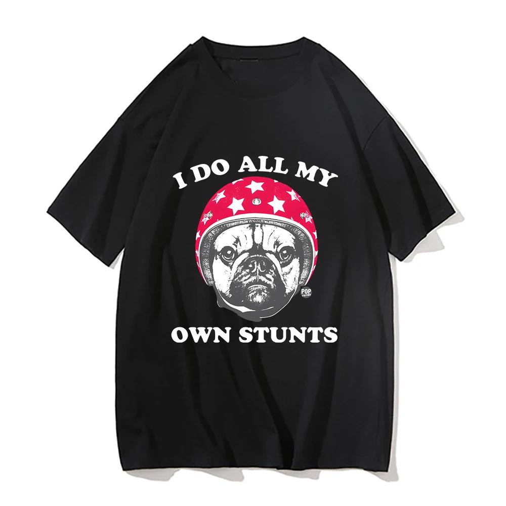 Pug Dog Shirts 100% Pure Cotton Clothes Printed Cartoon T-shirt Kawaii Pet Graphic T Shirt Loose Short Sleeve Tshirt