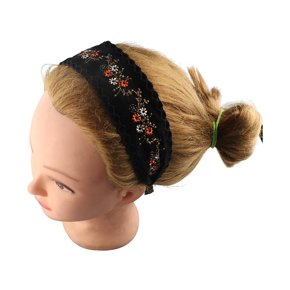 

Women Headwear Retro Floral Vintage Hair Accessories Headband Hair Hoop Embroidery Hairband кофейный
