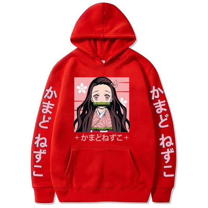 Noul Japan Anime Demon Slayer unisex Hoodie Kamado Nezuko Kimetsu No Yaiba Streetwear Plus Size Hanorac pentru femei Unisex Casual tops