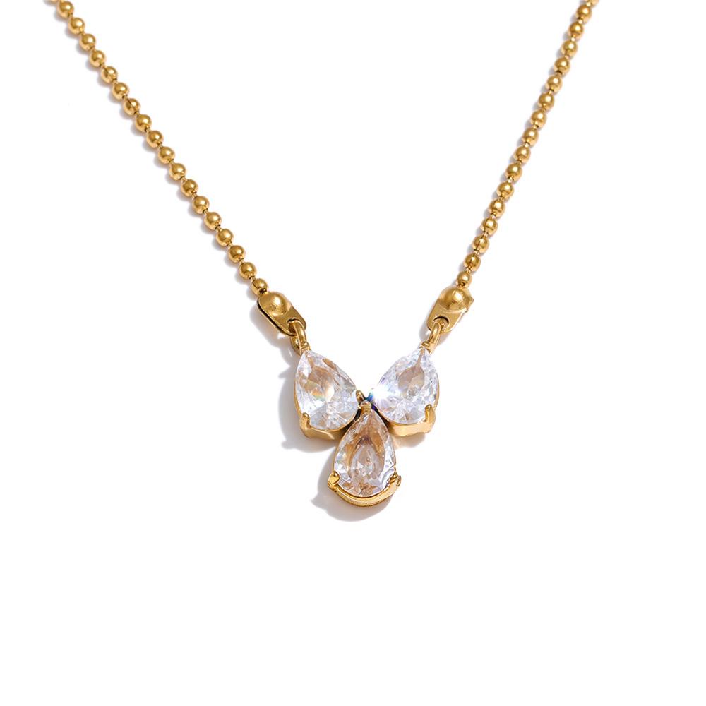 

Yhpup Delicate Shiny Cubic Zirconia Necklace Pendant for Women Daily Wear Collar Jewelry