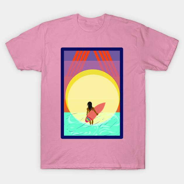 T Shirt Women Surfer Girl Harajuku Print Kawaii Tshirt Summer Short Sleeve Female T-Shirt Top Tee
