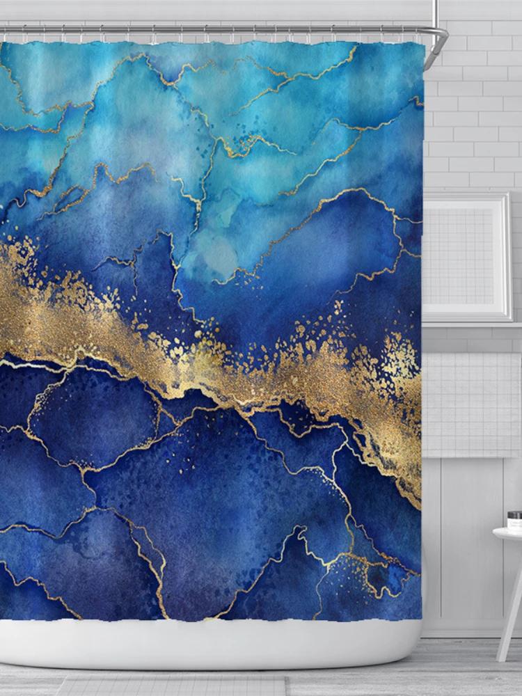Creative Digital Printing Shower Curtain Waterproof Polyester Bathroom Curtain Home Decor Shower Set Curtains With Hooks