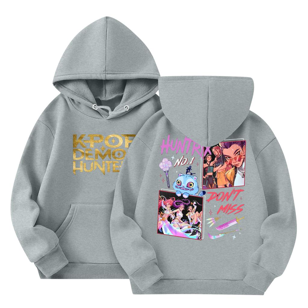 Barne Mote Lett Langermet Genser Med Lommer Trykk Hettegenser