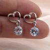 3D Round Rhinestones Drop Earrings for Women Golden Silver Color Hollow Out Metal Dangle Earrings Party Sweet Fashion Jewelry
