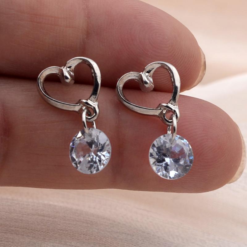 3D Round Rhinestones Drop Earrings for Women Golden Silver Color Hollow Out Metal Dangle Earrings Party Sweet Fashion Jewelry