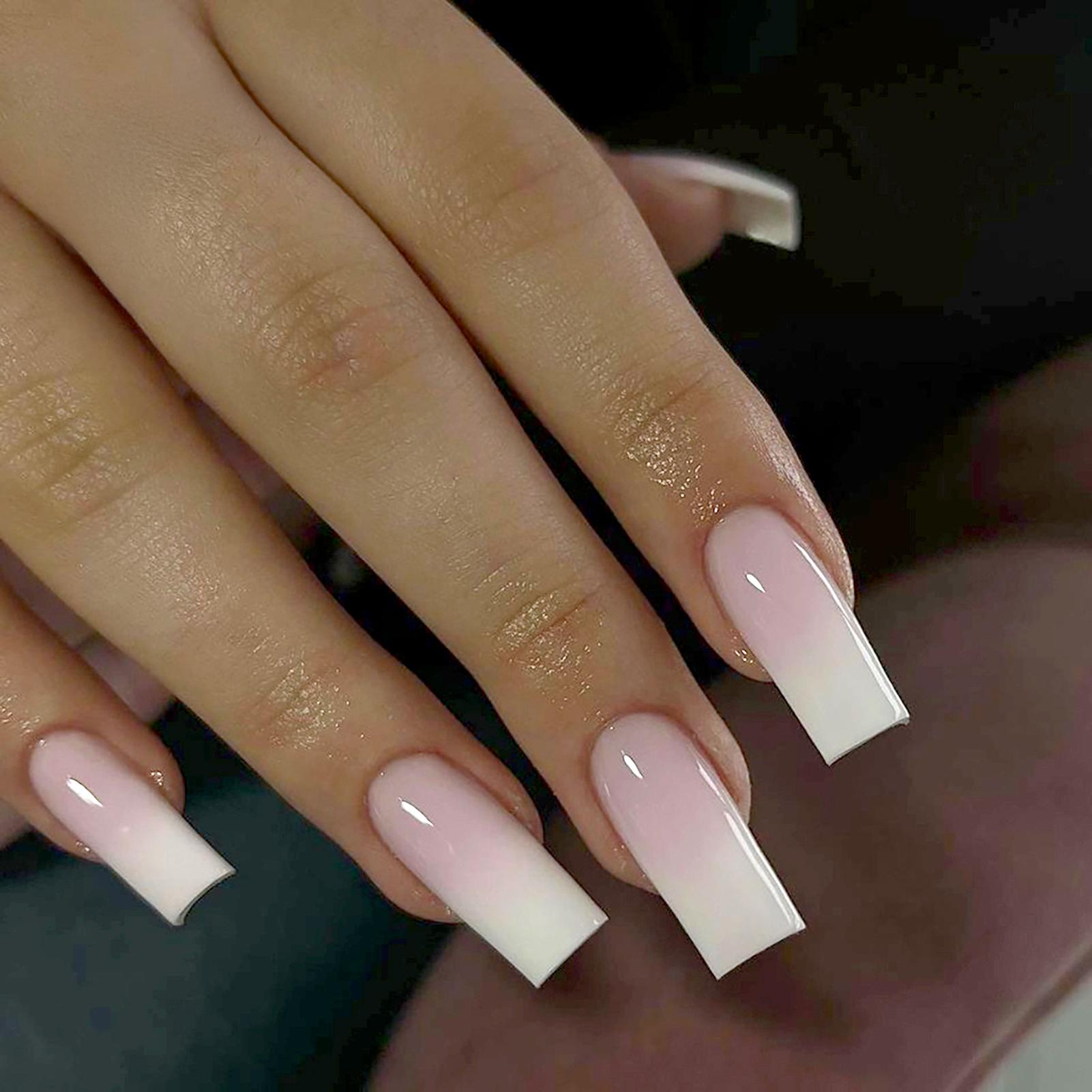 French Medium Length False Nails 24Pcs Lightweight Comfort Fit Manicure Kit for Daily and Special Occasions ST2711 Glue Version розовый