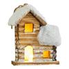Christmas Village House, Snow Winter Scene, Wooden Glow Cabin, Xmas Decor for Holiday Desktop