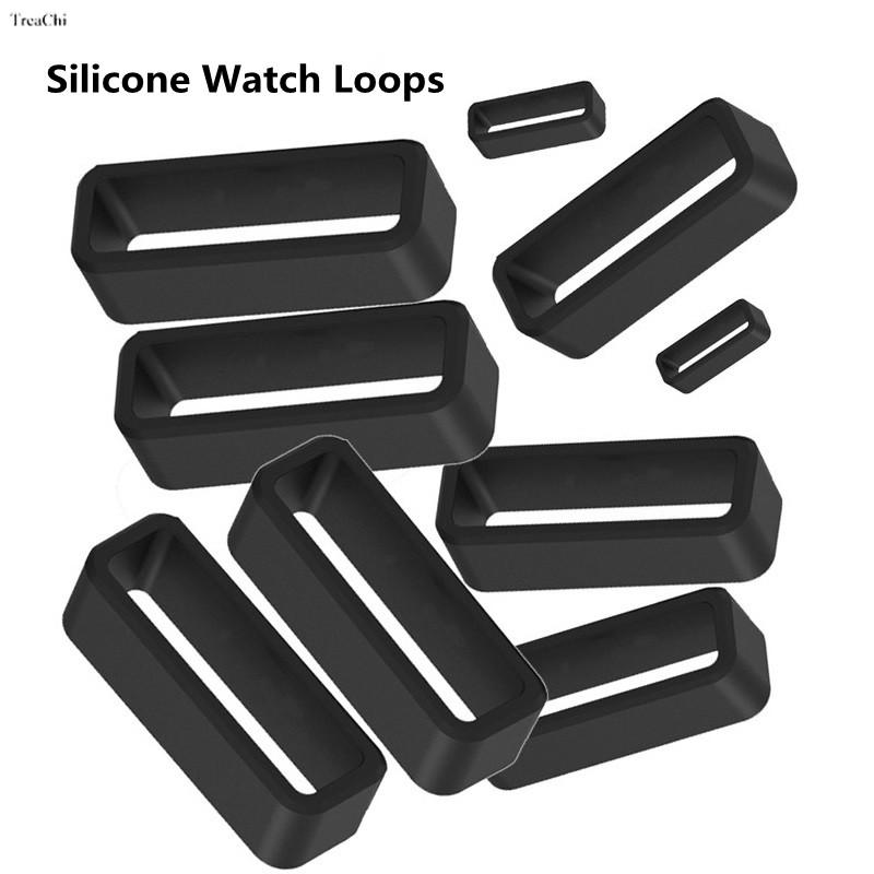 Cinturini da Orologio in Gomma Durevoli e Sicuri Anello a Passante Nero Cinturini in Silicone Accessori Porta 12 14 16 18 20 22 24 26 28 30mm Chiusura 4 Pezzi