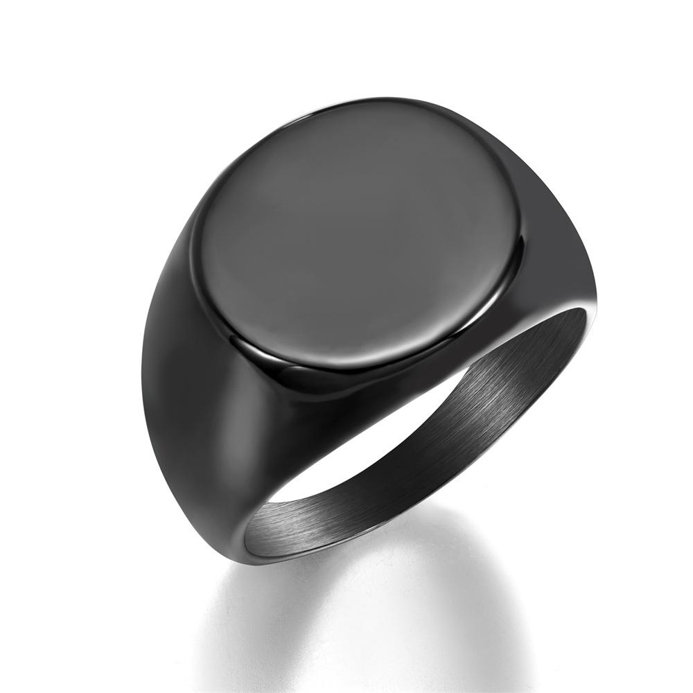 New Stylish and Simple Square Full-gloss Domineering Men's Titanium Steel Ring, Business Stainless Steel Ring