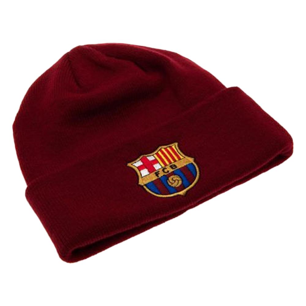 Barcelona FC Unisex Adult Knitted Turned Up Cuff Beanie