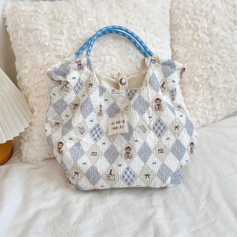 41 Embossed Cartoon Puppy Hand Bag Female Hand Shoulder Canvas Bag Going Out To Work Commuter Bag