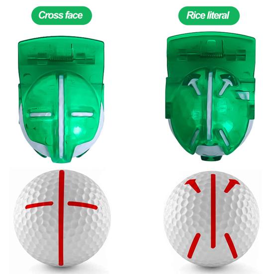 Golf Ball Line Marker Tool Spring Design Compact Size Portable Double-Sided Golf Ball Putting Alignment Marking Tool Accessory