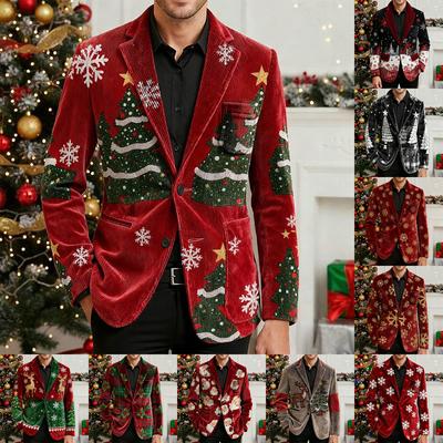 Herren Druck Kord Warm Taschen Anzugjacke Cardigan Herren Freizeitanzug